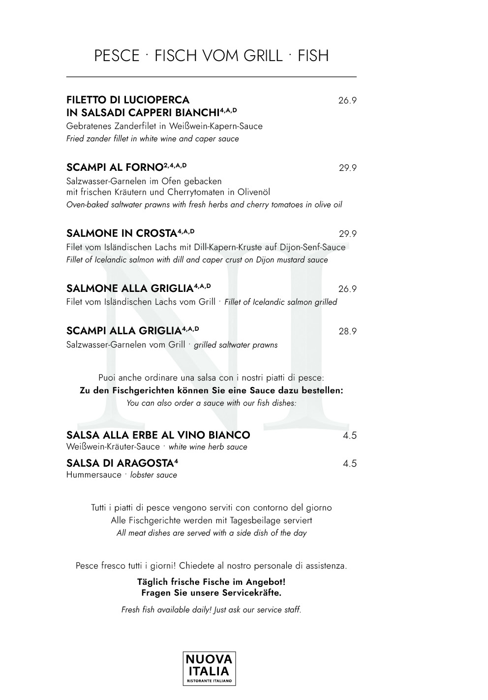 Ristorante Nuova Italia Berlin - Mitte Speisekarte 10