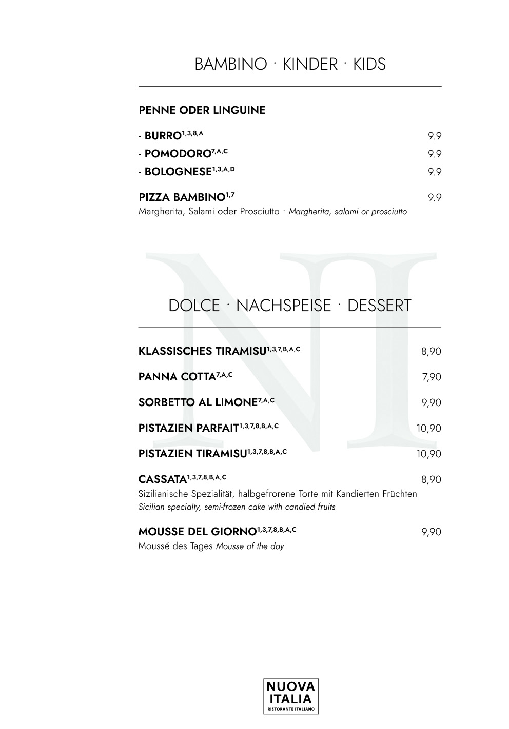 Ristorante Nuova Italia Berlin - Mitte Speisekarte 11