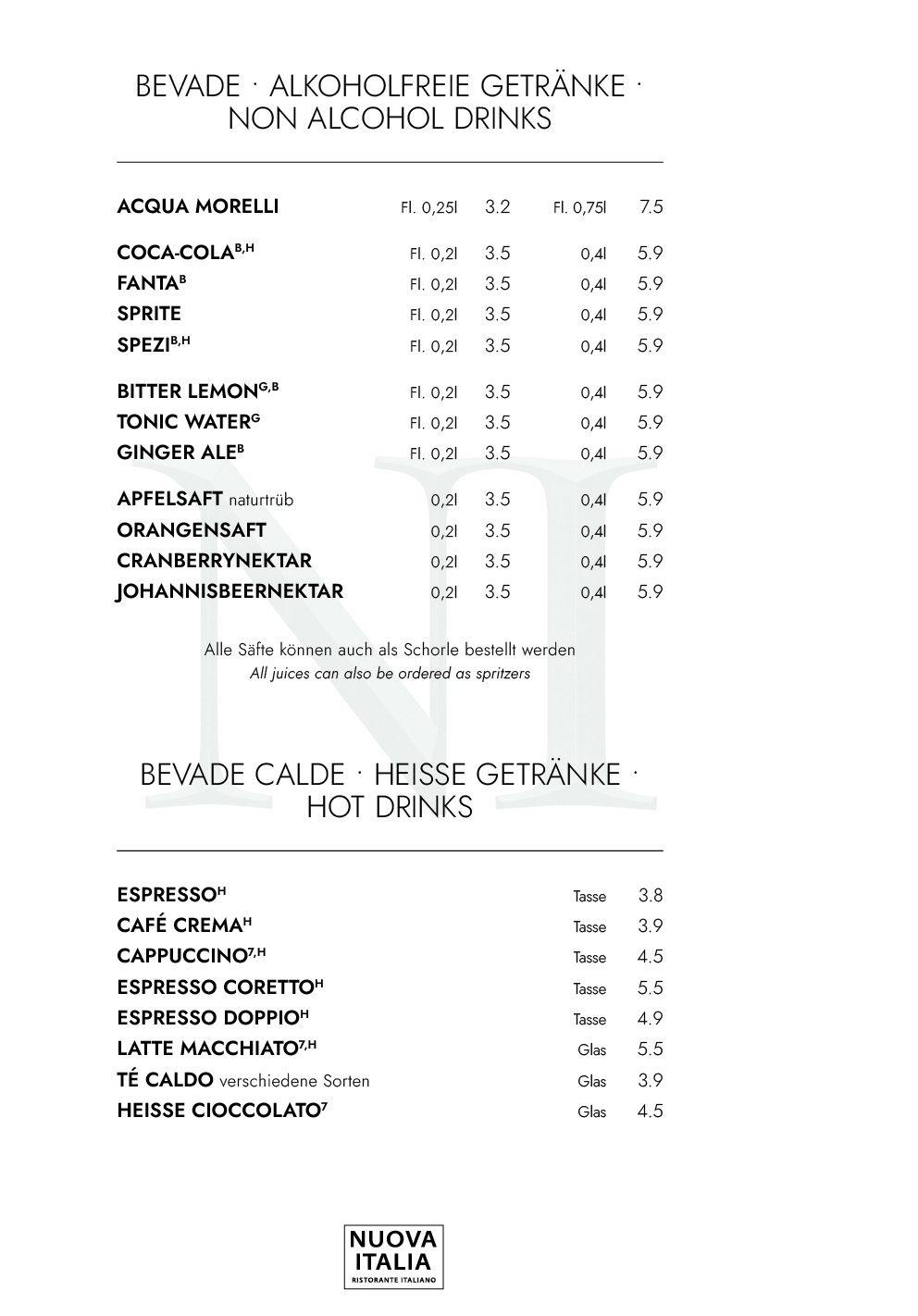 Ristorante Nuova Italia Berlin - Mitte Speisekarte 12