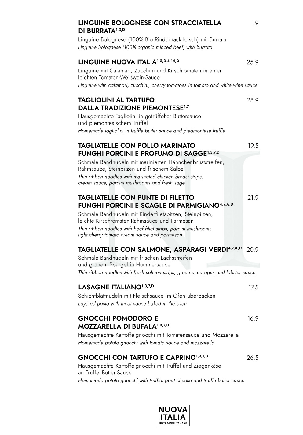 Ristorante Nuova Italia Berlin - Mitte Speisekarte 5