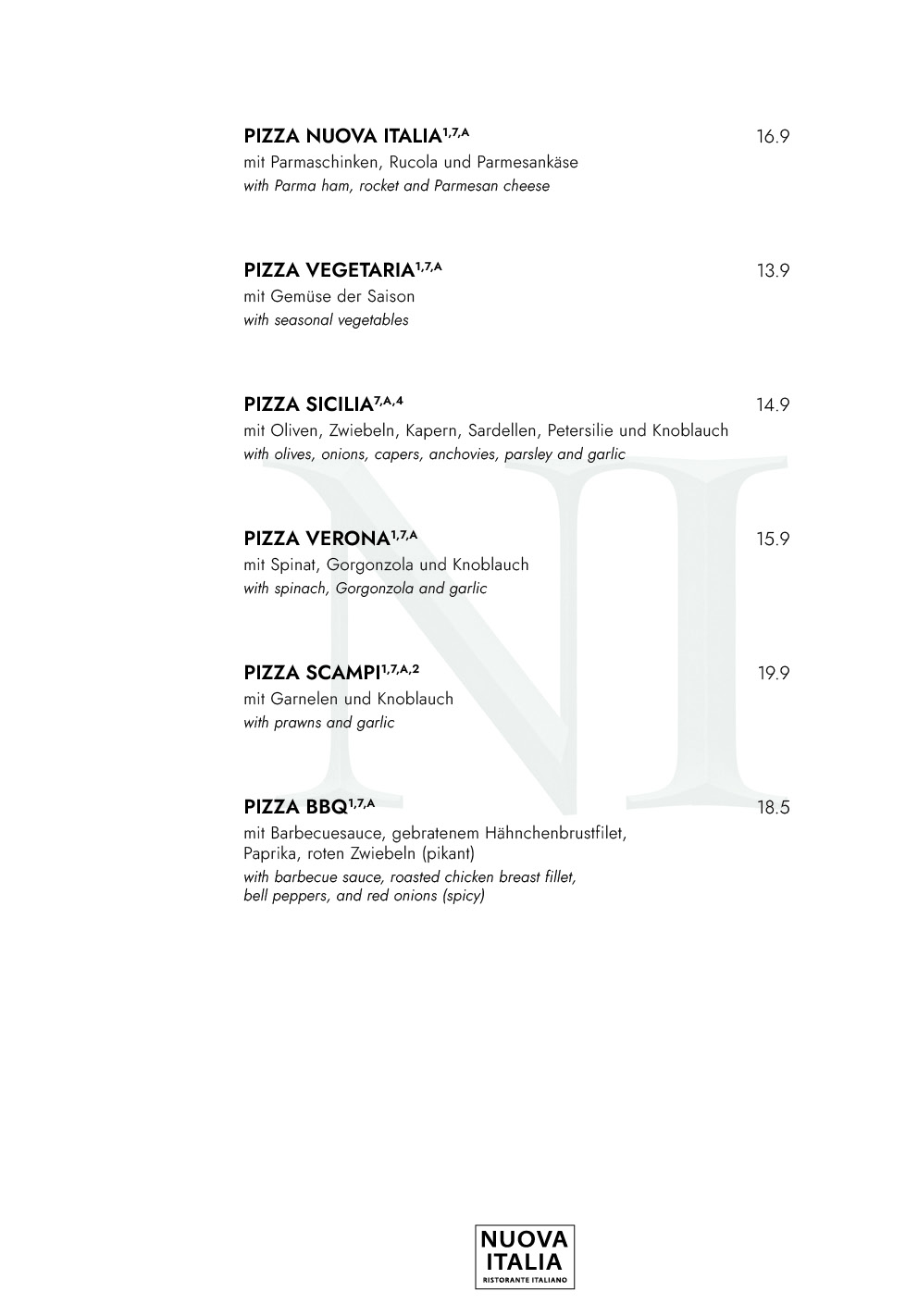 Ristorante Nuova Italia Berlin - Mitte Speisekarte 7