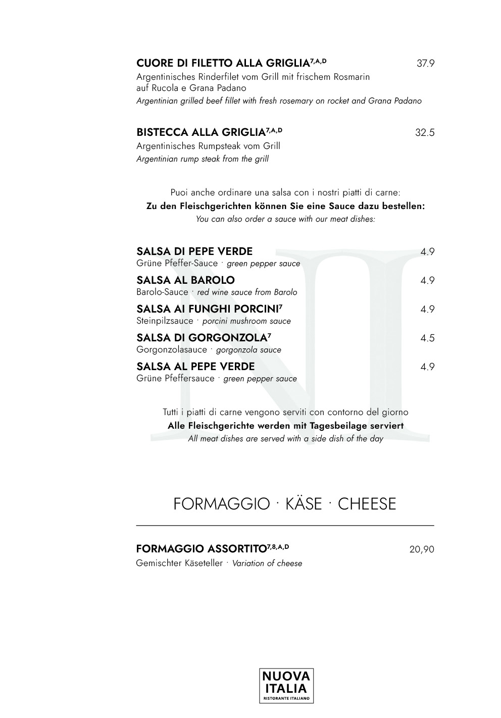 Ristorante Nuova Italia Berlin - Mitte Speisekarte 9
